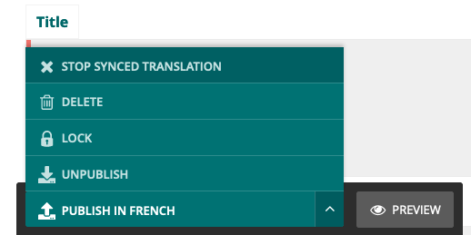 Stop translation button in action menu