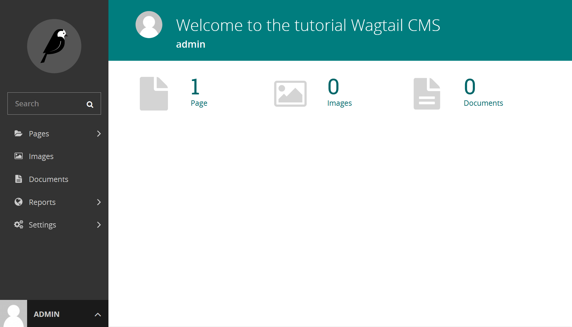 Wagtail admin